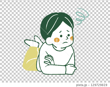A troubled man lying face down - 4 colors 129729819