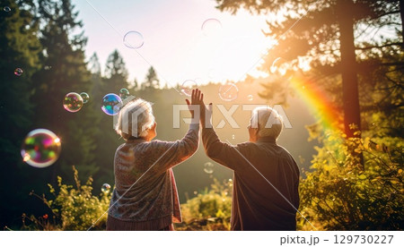 仲良しの老夫婦 129730227