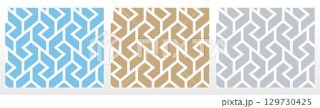 Set of abstract geometric patterns. Seamless vector backgrounds. Colored ornaments Graphic modern patterns Simple lattice graphic design 129730425