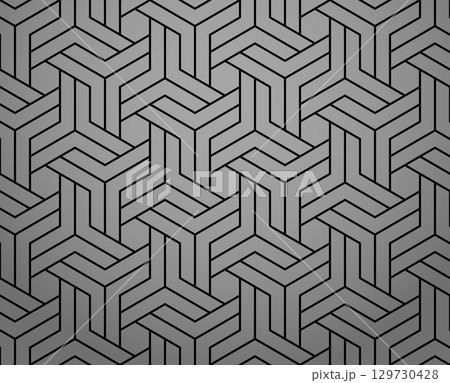 Abstract geometric pattern with stripes, lines. Seamless vector background. Gray and black ornament. Simple lattice graphic design 129730428