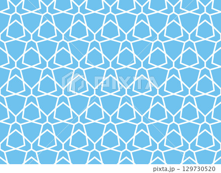 The geometric pattern with lines. Seamless vector background. White and blue texture. Graphic modern pattern. Simple lattice graphic design 129730520
