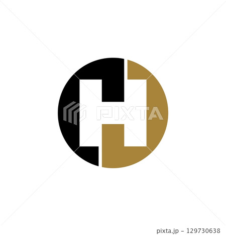 H Letter in circle shape Logo Template Illustration Design. Vector EPS 10. 129730638