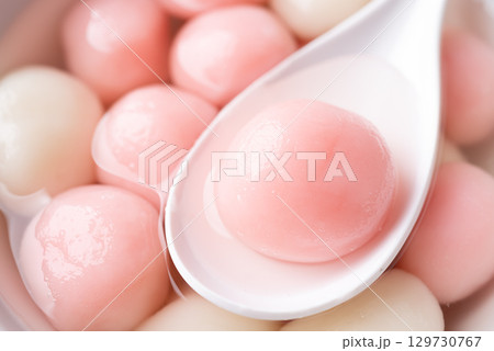 Tangyuan (Chinese sweet dumpling), Glutinous rice ball in syrup, Tangyuan (Chinese sweet dumpling), Glutinous rice ball in syrup, 129730767