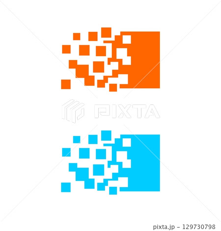Square Pixel Spread Logo Template Illustration Design Illustration Design. Vector EPS 10. 129730798