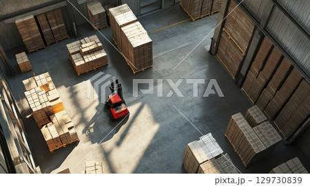 Warehouse Inventory Management with Forklift 129730839