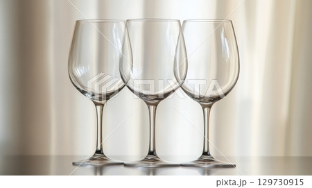 Three Empty Wine Glasses 129730915