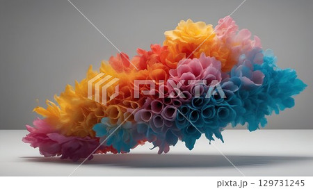 A vibrant abstract floral sculpture captivates with its unique beauty and creativity A vibrant abstract floral sculpture captivates with its unique beauty and creativity 129731245