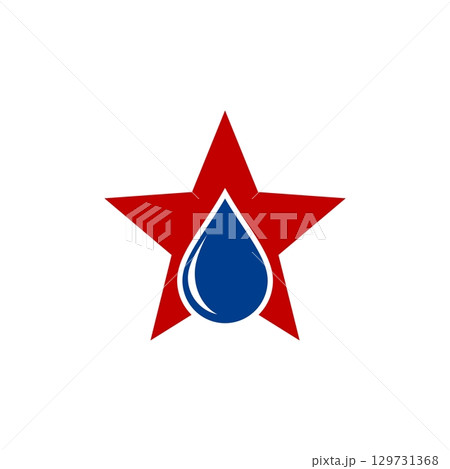 Drop Water and Star Logo Template Illustration Design. Vector EPS 10. 129731368