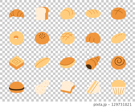 Bread icon set flat design illustration 129731821