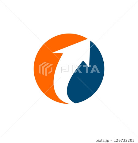 Circle with Negative Space Arrow Logo Template Illustration Design. Vector EPS 10. 129732203