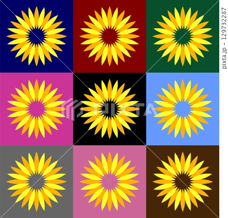 set Blossom Sunflower vector Logo Template Illustration Design EPS 10 129732287