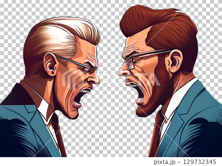 言い争うビジネスマンの3dイラスト 129732345