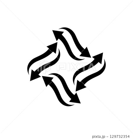 Black Star Arrow Ornamental Logo Template Illustration Design. 129732354