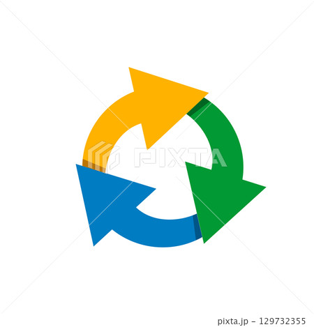 Colorful Arrow Recycle Logo Template Illustration Design. 129732355