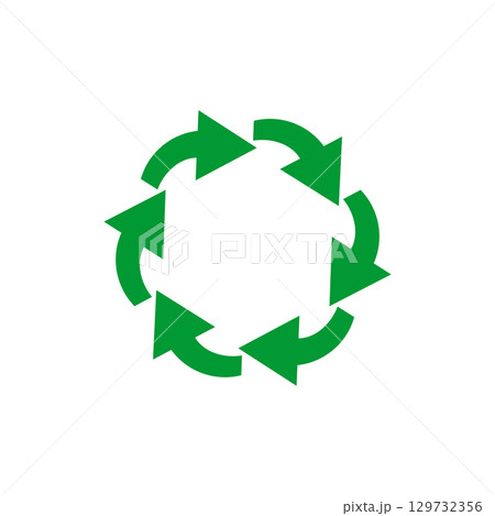 Green Arrow Recycle Logo Template Illustration Design. 129732356