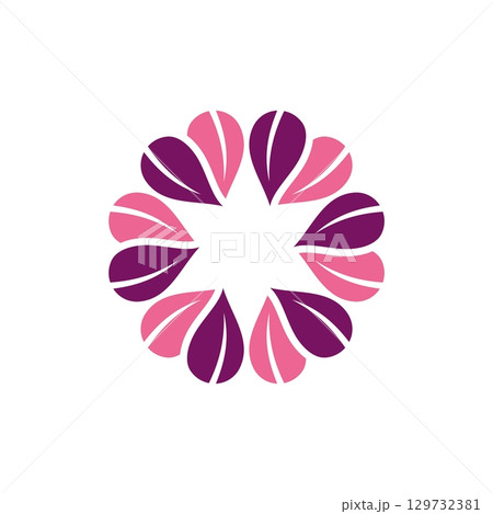 Pink Star Petals Flower Vector Illustration Design. Vector EPS 10. 129732381