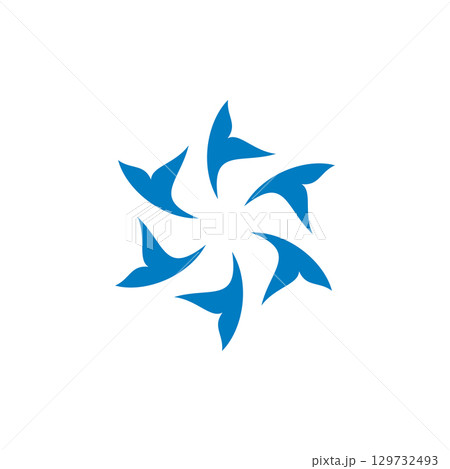 Abstract blue star ornamental logo template Illustration Design. 129732493