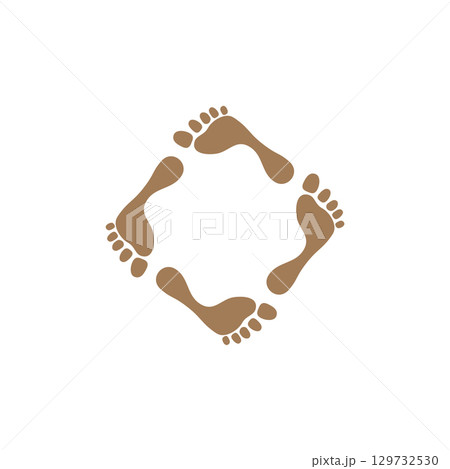 Footprint Reflexology Logo Template Illustration Design. 129732530