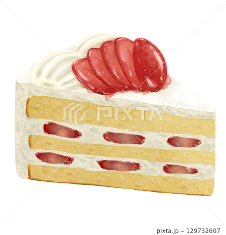 ナパージュでツヤツヤいちごのショートケーキ 129732607