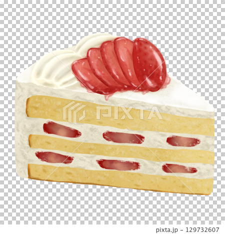 ナパージュでツヤツヤいちごのショートケーキ 129732607