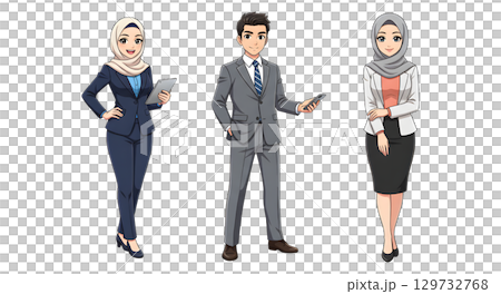 of Business man character design. Arab Cartoon illustration. 129732768