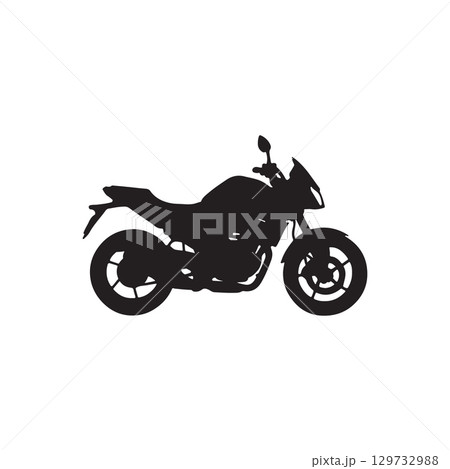 motorcycle silhouette isolated on white background sport bike transport speed concept 129732988