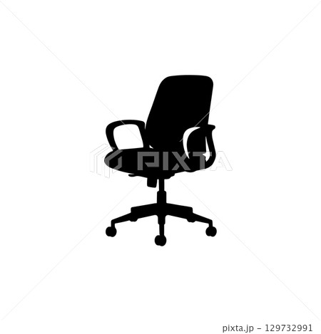 office chair silhouette ergonomic seat icon for workspace and comfort 129732991