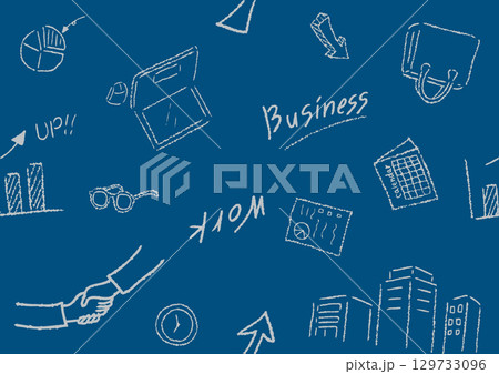 ビジネスシーンアナログシームレス背景 129733096