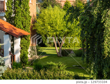 Backyard of a private house 129733104