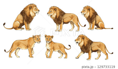 ライオンのクリップアート 129733119