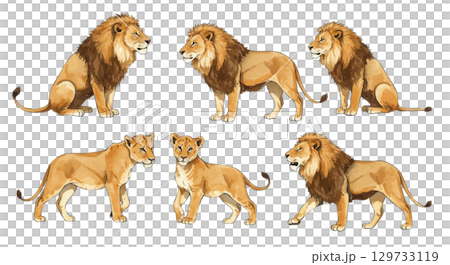 ライオンのクリップアート 129733119