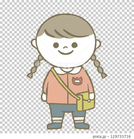 Kindergarten girl in pink 129733716