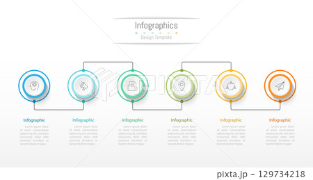Infographic 6 options design elements for your business data. Vector Illustration. Infographic 6 options design elements for your business data. Vector Illustration. 129734218