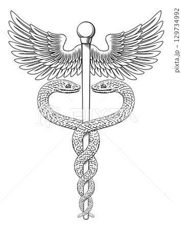 Caduceus Medical Asclepius Rod Doctor Symbol Icon Caduceus Medical Asclepius Rod Doctor Symbol Icon 129734992