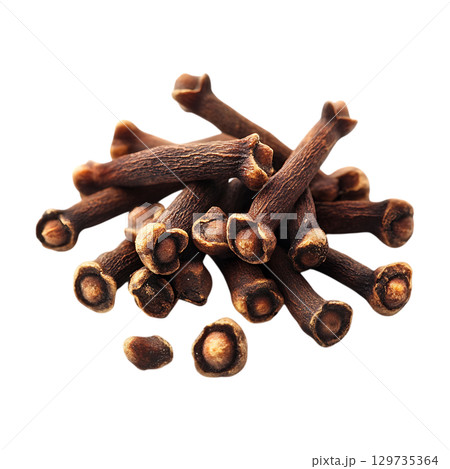 Cloves Aromatic Spice CloseUp View On Transparent Background 129735364