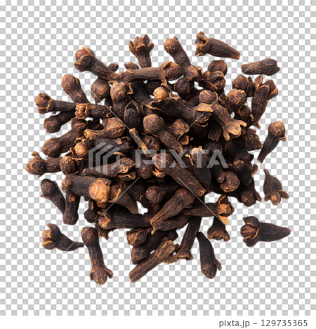 Cloves Aromatic Spice CloseUp On Transparent Background 129735365
