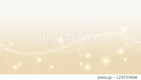 金の背景にきらめく金色の光の波と粒子 129735606
