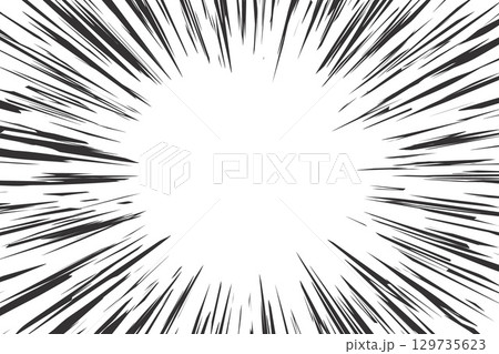 Comic speed lines effect. Radial explosion on white background. Manga and anime book action and motion rays. Cartoon burst and abstract concentric shout and scream. Vector Comic speed lines effect. Radial explosion on white background. Manga and anime book action and motion rays. Cartoon burst and abstract concentric shout and scream. Vector 129735623