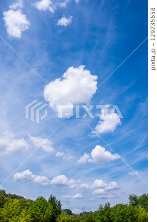 気持ちいい青空と白い雲【風景・背景素材】 129735658
