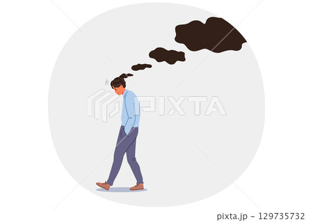 Troubled man feels stressed due to haunting memories of mistakes and business failures Troubled man feels stressed due to haunting memories of mistakes and business failures 129735732