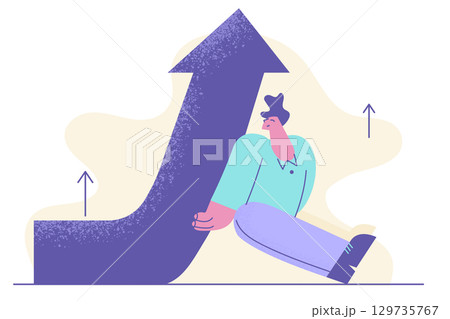 Achieving success, growth, alternative development concept 129735767