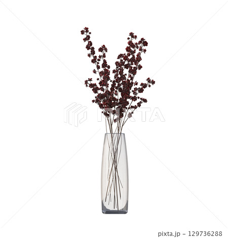 decorative flower in a pot isolate on a transparent background, 3D illustration, cg render decorative flower in a pot isolate on a transparent background, 3D illustration, cg render 129736288