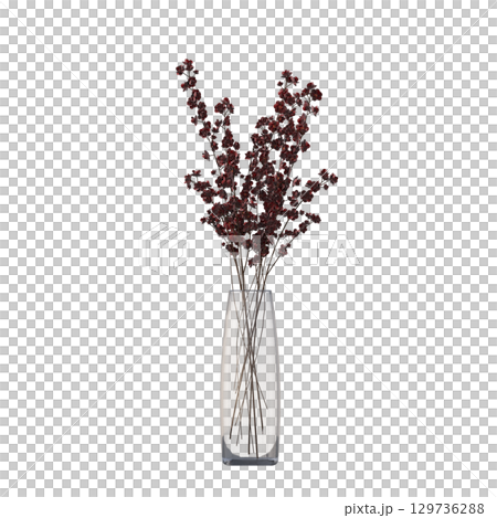 decorative flower in a pot isolate on a transparent background, 3D illustration, cg render decorative flower in a pot isolate on a transparent background, 3D illustration, cg render 129736288