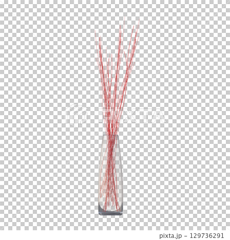 decorative flower in a pot isolate on a transparent background, 3D illustration, cg render 129736291