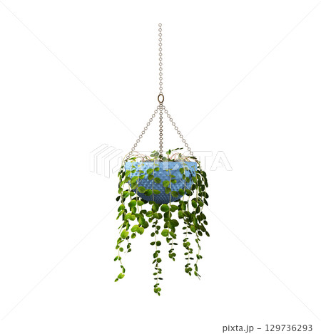 decorative flower in a pot isolate on a transparent background, 3D illustration, cg render decorative flower in a pot isolate on a transparent background, 3D illustration, cg render 129736293