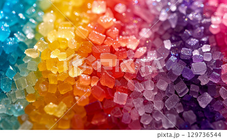 rainbow colorful topping sugar background. ai generative 129736544