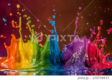 A splash of water with a rainbow in the middle. ai generative A splash of water with a rainbow in the middle. ai generative 129736615