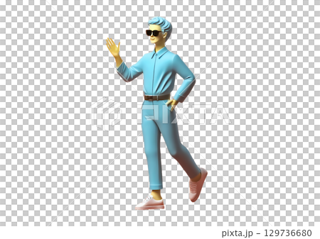 3D rendering of a human reacting to a pose 129736680