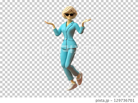3D rendering of a human reacting to a pose 129736701