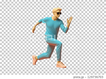 人體對姿勢反應的 3D 渲染 人體對姿勢反應的 3D 渲染 129736703